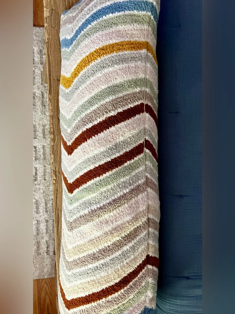Sunday Citizen Snug Lumbar Pillow 14x36 Mineral Cusco Chevron Pattern EUC Rare
